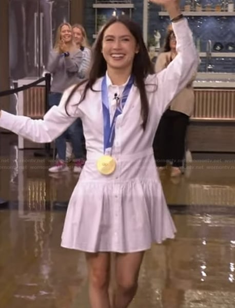 Madison’s white mini shirtdress on Live with Kelly and Mark