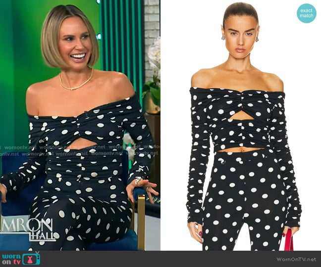 Magda Butrym Dots Long Sleeve Blouse worn by Keltie Knight on Tamron Hall Show
