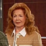 Maggie’s beige contrast trim jacket on Days of our Lives