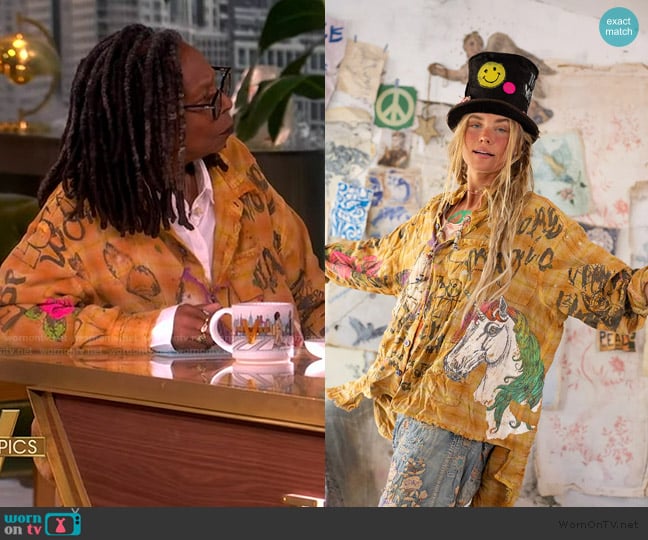 Magnolia Pearl Tiger Lily Adison Workshirt worn by Whoopi Goldberg on The View