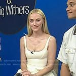 Maika Monroe's white sleeveless peplum top on Today