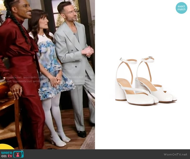 Maison Margiela 80mm Tabi Sandal Pumps worn by Dani Klarić on Good Morning America