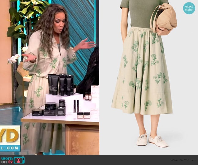 Maje Beaded technical skirt worn by Sunny Hostin on The View