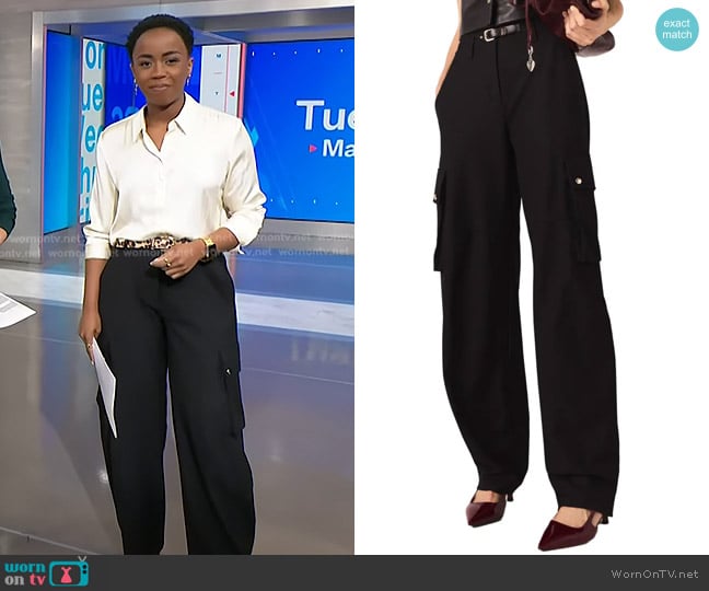Maje Cargo Trousers worn by Zinhle Essamuah on NBC News Daily