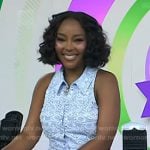 Mkho’s blue sleeveless lace dress on Today