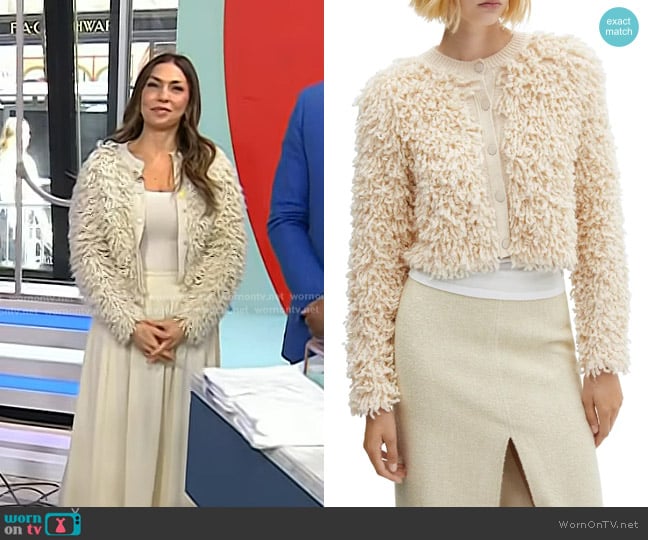 Mango Textured Crop Cardigan worn by Melissa Garcia on Today