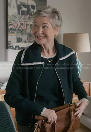 Margaret’s navy sweater and zip cardigan on 9-1-1