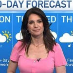 Maria’s pink square neck dress on Today