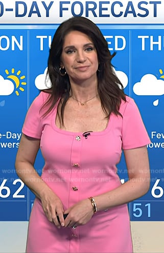 Maria’s pink square neck dress on Today
