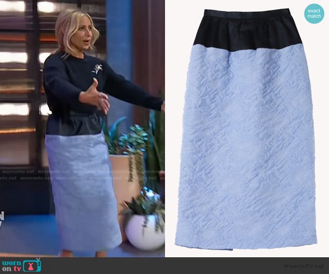 Markarian Ria Drop Waist Midi Skirt worn by Sarah Michelle on The Kelly Clarkson Show