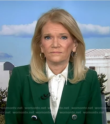Martha's green double breasted blazer on Good Morning America