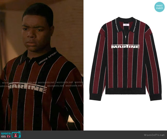 Martine Rose Striped Polo Shirt worn by Harry Grant (Elijah M. Cooper) on 9-1-1