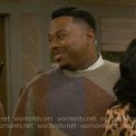 Marty’s brown colorblock sweater on The Neighborhood