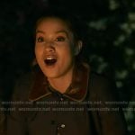 May’s plaid shirt and navy leather collar jacket on 9-1-1