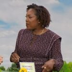 Maya Feller’s burgundy print mini dress on Good Morning America