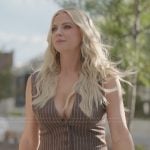 Mayci’s brown pinstripe vest and pants on The Secret Lives of Mormon Wives