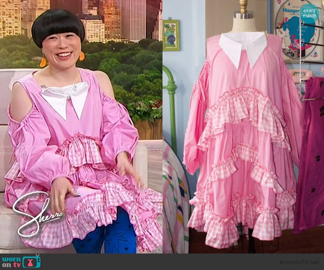 Megan Ocain Trick of the Eye Dress in Gingham worn by Atsuko Okatsuka on Sherri