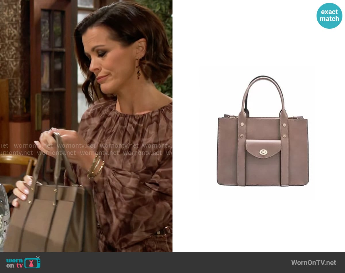 Melie Bianco Khloe Bag worn by Chelsea Lawson (Melissa Claire Egan) on The Young and the Restless