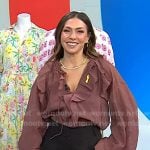 Melissa’s brown ruffle blouse on Today