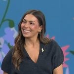 Melissa’s grey knit wrap top and skirt on Today