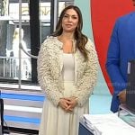 Melissa’s ivory textured cardigan and maxi skirt on Today