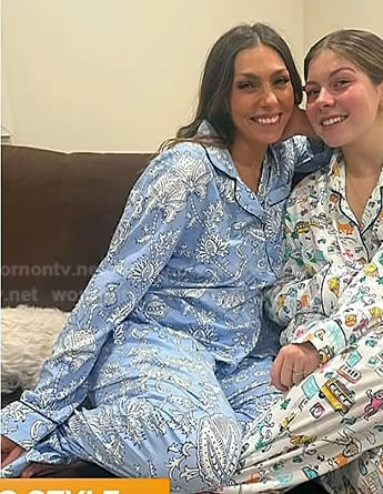 Melissa's blue print pajamas on Today