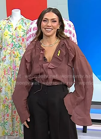 Melissa’s brown ruffle blouse on Today