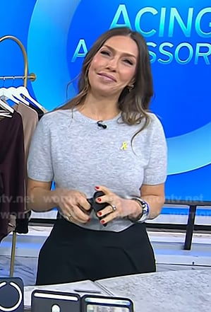 Melissa’s grey short sleeve sweater and black pants on Today