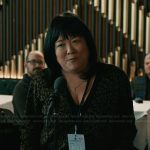 Metallic leopard cardigan on Elsbeth