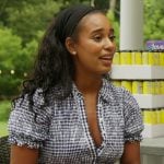 Mia’s gingham check print dress on Summer House