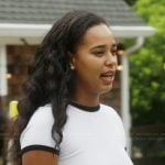 Mia’s white ringer tee on Summer House
