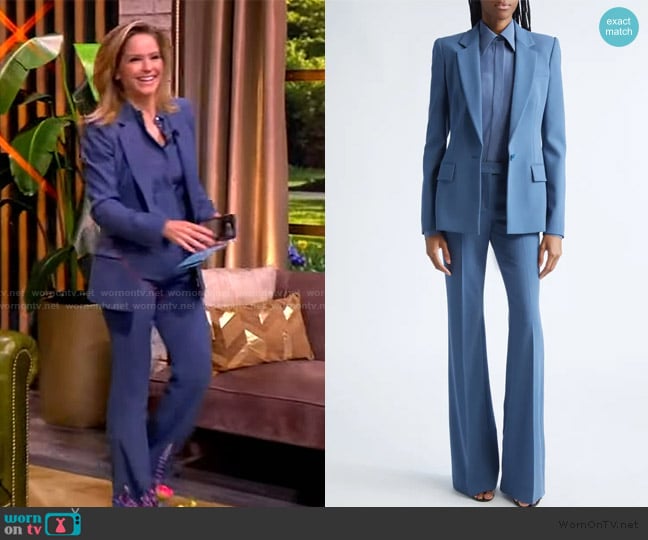 Michael Kors Collection Hansen Silk Crêpe de Chine Shirt worn by Sara Haines on The View
