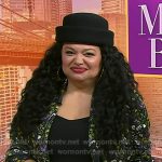 Michelle Buteau’s black floral blazer and pants on Today