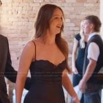 Mikayla's black satin dress on The Secret Lives of Mormon Wives