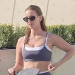 Mikayla’s sports bra and biker shorts on The Secret Lives of Mormon Wives