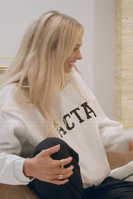 Mikayla’s gray mock neck sweatshirt on The Secret Lives of Mormon Wives