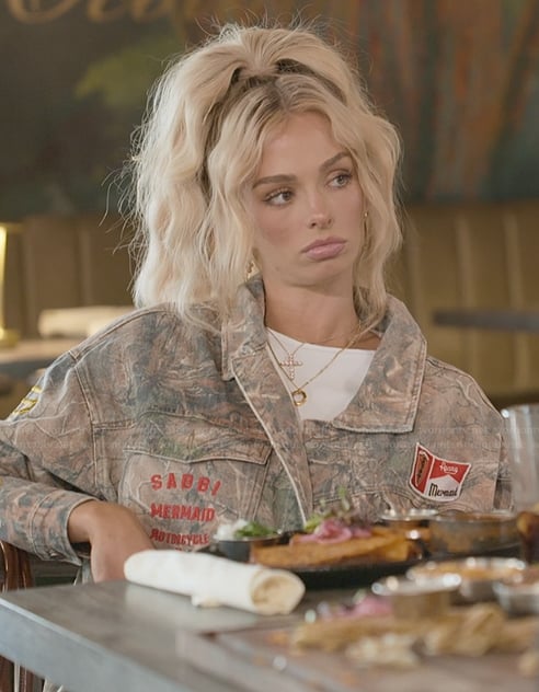 Miranda’s camo jacket on The Secret Lives of Mormon Wives