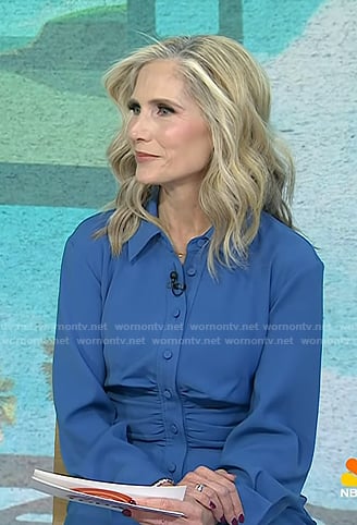 Misty Belles's blue gathered waist shirtdress on Today