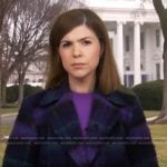 Monica Alba’s purple plaid coat on NBC News Daily