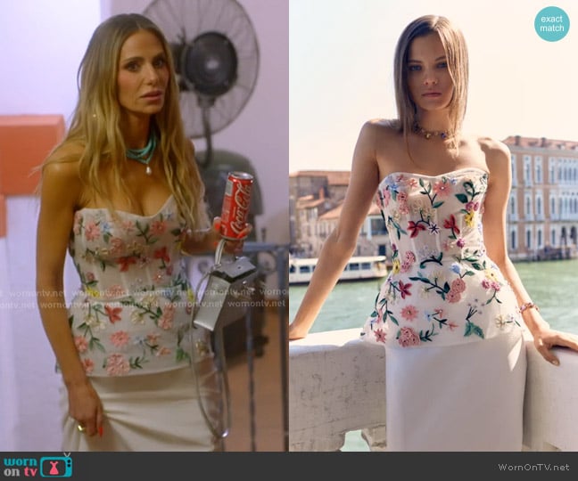 Monique Lhuillier 2023 Spring Collection worn by Dorit Kemsley on The Real Housewives of Beverly Hills