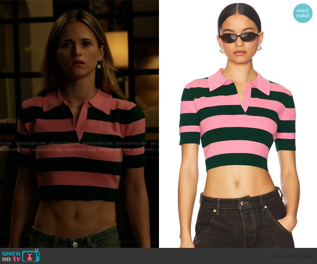 Monse Belt Back Cut-out Short Sleeve Top worn by Cora (Audrey Zahn) on Imperfect Women
