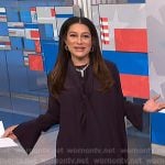 Morgan’s purple tie neck shirtdress on NBC News Daily