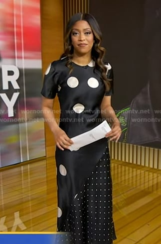 Morgan’s black polka dot dress on Good Morning America