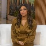 Morgan's mustard belted stripe dress on Good Morning America