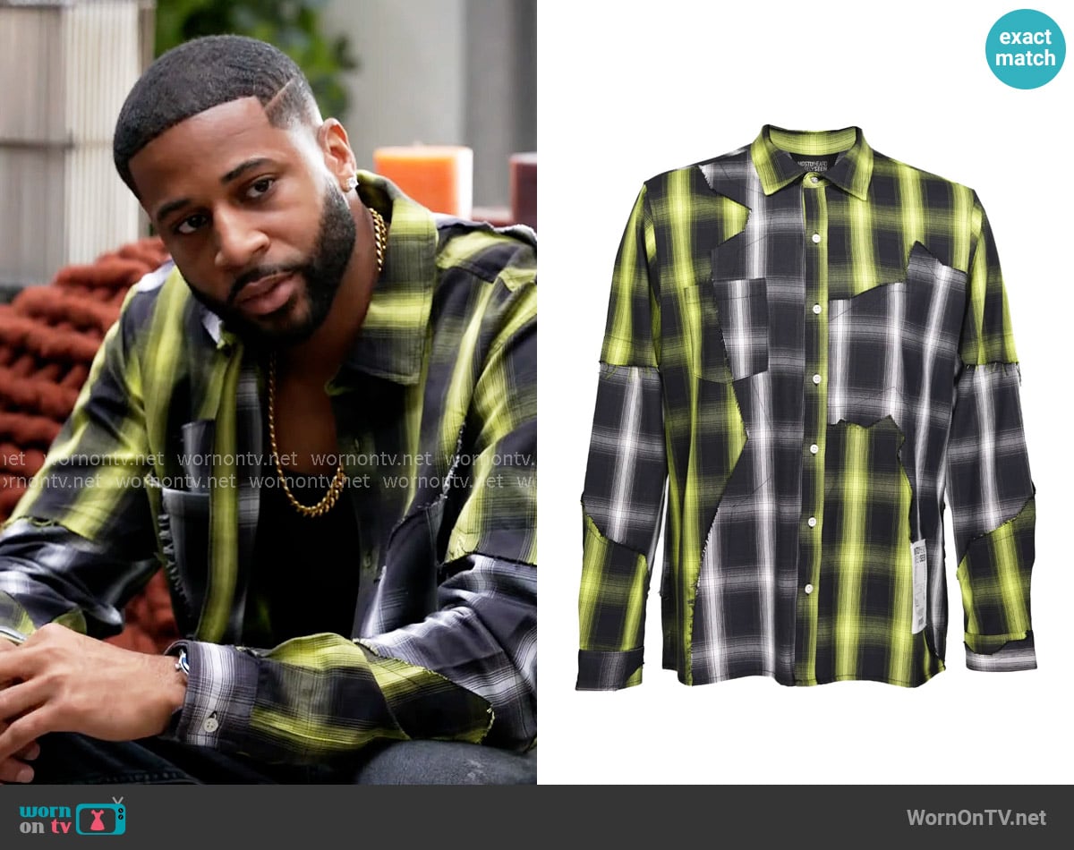 Mostly Heard Rarely Seen Cut-up Plaid Shirt worn by Zac Taylor (Devale Ellis) on Tyler Perrys Sistas