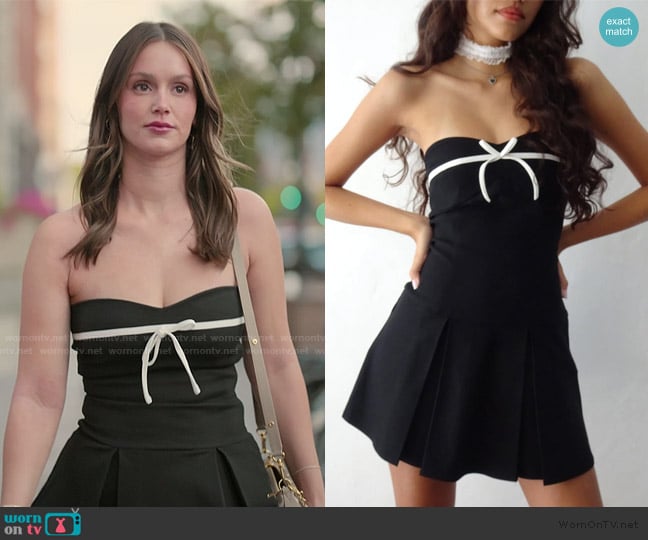 Motel Rocks Panolia Bow Front Mini Dress in Tailoring worn by Mikayla Matthews on The Secret Lives of Mormon Wives