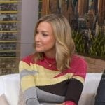 Lara’s multicolor print sweater on Good Morning America