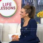 Myka Meier’s navy square neck peplum dress on Today