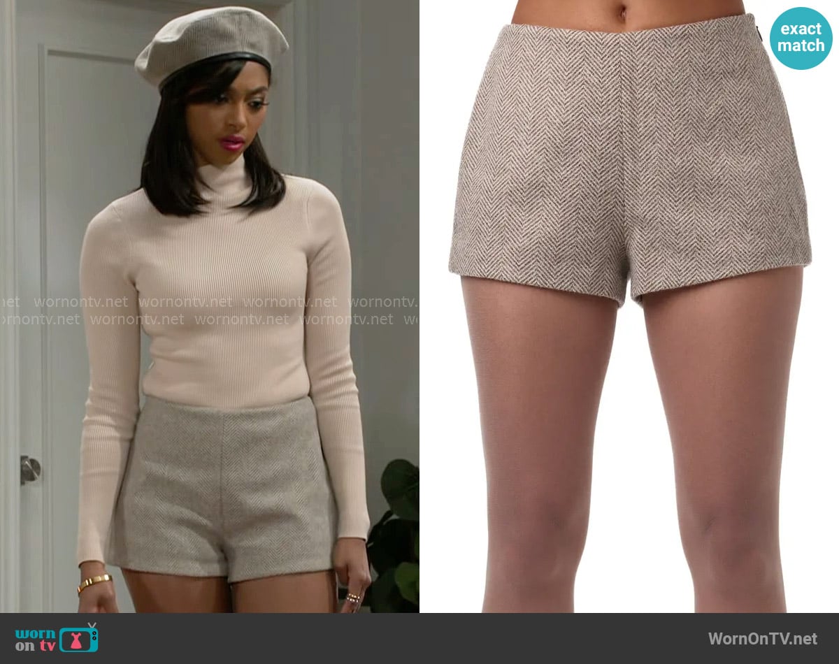 Naked Wardrobe Chevron Shorts worn by Kat Richardson (Colby Muhammad) on Beyond the Gates