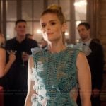 Nancy’s blue sleeveless ruffle dress on Imperfect Women